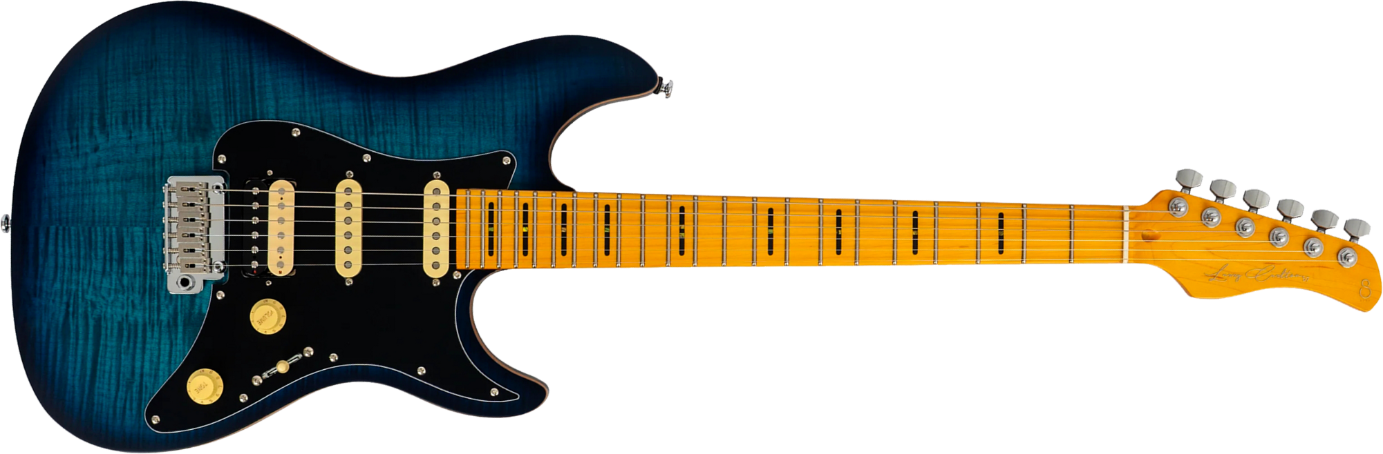 Sire Larry Carlton S7 Fm New Gen Hss Trem Mn - Transparent Blue Satin - Guitarra eléctrica con forma de str. - Main picture