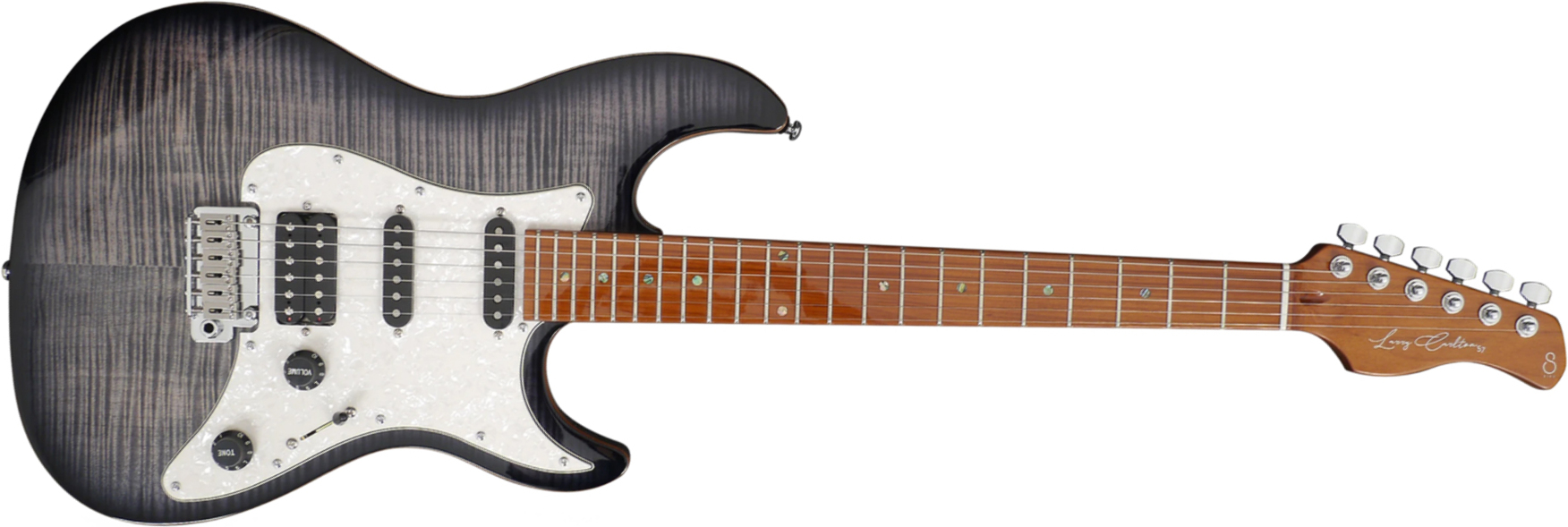 Sire Larry Carlton S7 Fm Signature Hss Trem Mn - Trans Black - Guitarra eléctrica con forma de str. - Main picture