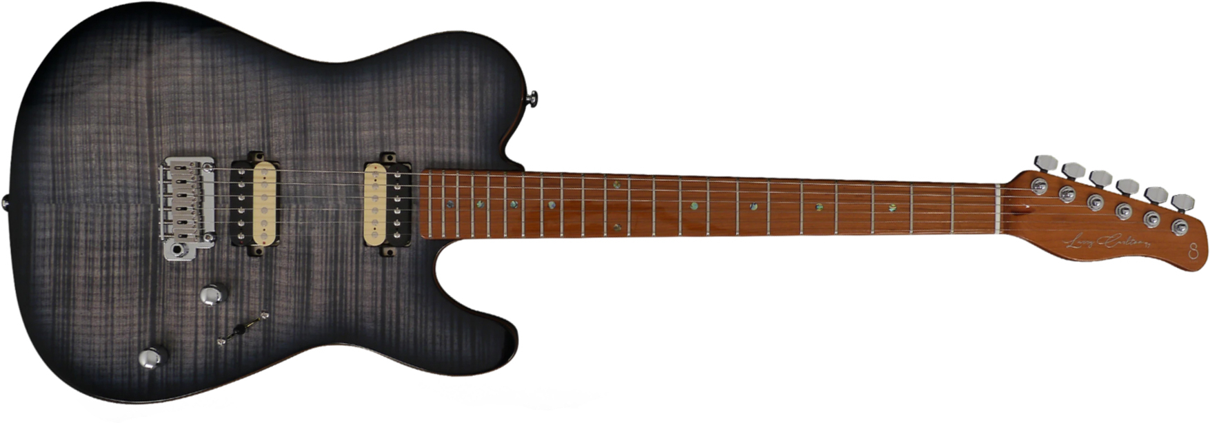 Sire Larry Carlton T7 Fm Hh Trem Mn - Trans Black - Guitarra eléctrica con forma de tel - Main picture