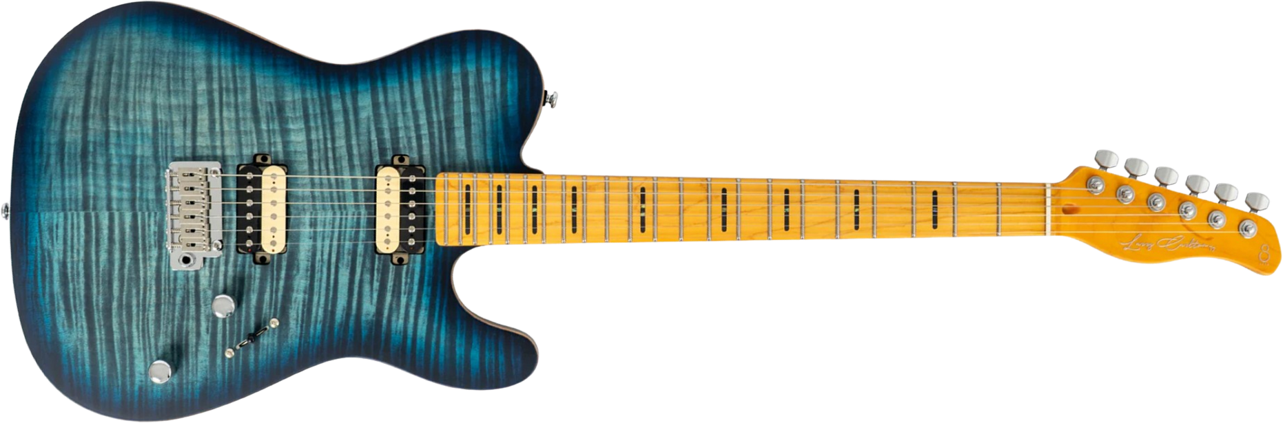 Sire Larry Carlton T7 Fm New Gen 2h Trem Mn - Transparent Blue - Guitarra eléctrica con forma de tel - Main picture
