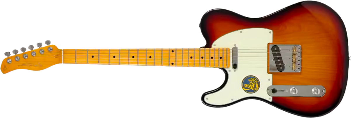 Sire Larry Carlton T7 Lh Gaucher New Gen 2s Ht Mn - 3 Tone Sunburst - Guitarra eléctrica con forma de tel - Main picture