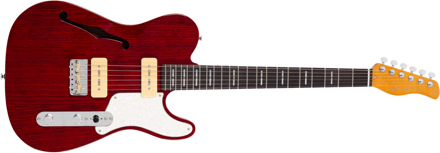 Sire Larry Carlton T7tm Signature 2s P90 Ht Rw - See Through Red - Guitarra eléctrica con forma de tel - Main picture