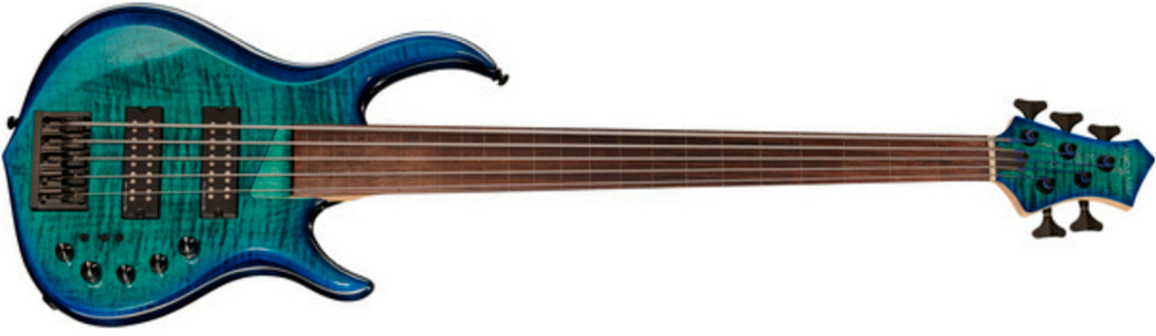 Sire Marcus Miller M5 Swamp Ash 5st Fl Fretless Active Eb - Transparent Blue - Bajo eléctrico de cuerpo sólido - Main picture