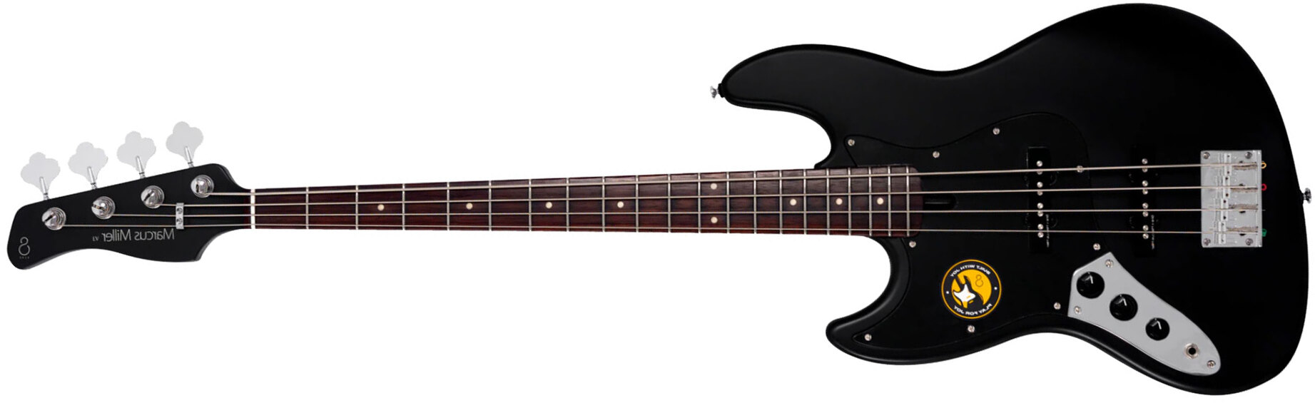 Sire Marcus Miller V3p 4st Lh Gaucher Rw - Black Satin - Bajo eléctrico de cuerpo sólido - Main picture