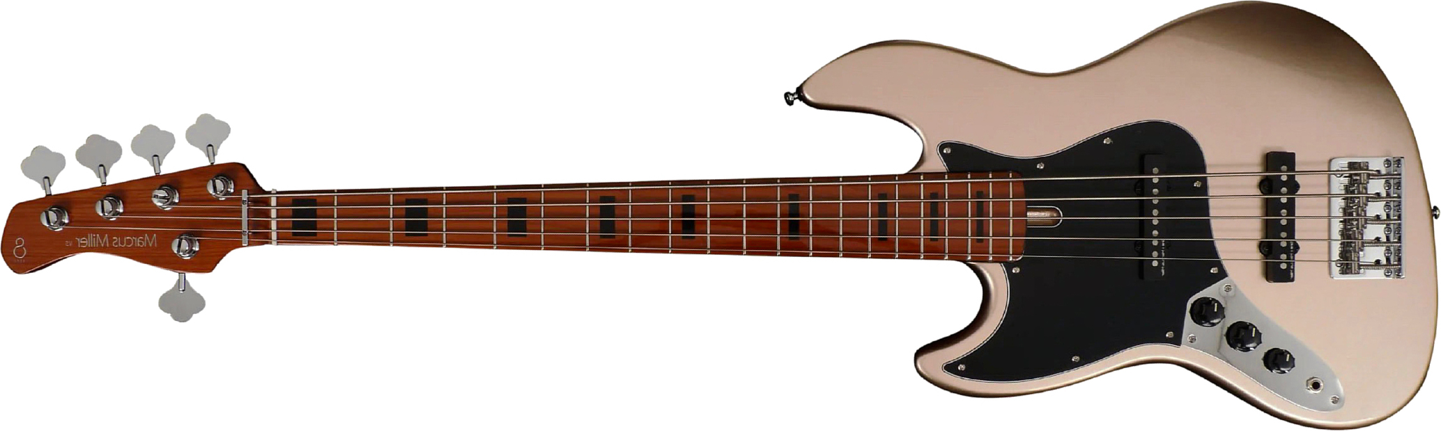 Sire Marcus Miller V5 5st Lh 5c Gaucher Mn - Champagne Gold Metallic - Bajo eléctrico de cuerpo sólido - Main picture