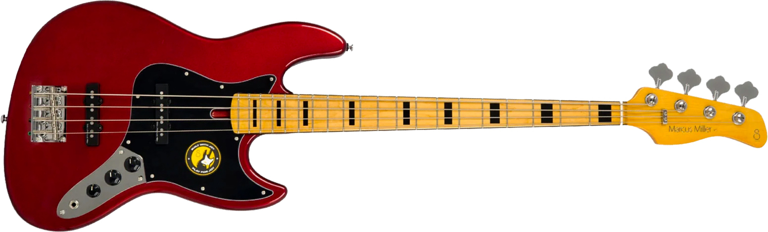 Sire Marcus Miller V5 Alder 4st Fretless Mn - Candy Apple Red - Bajo eléctrico de cuerpo sólido - Main picture