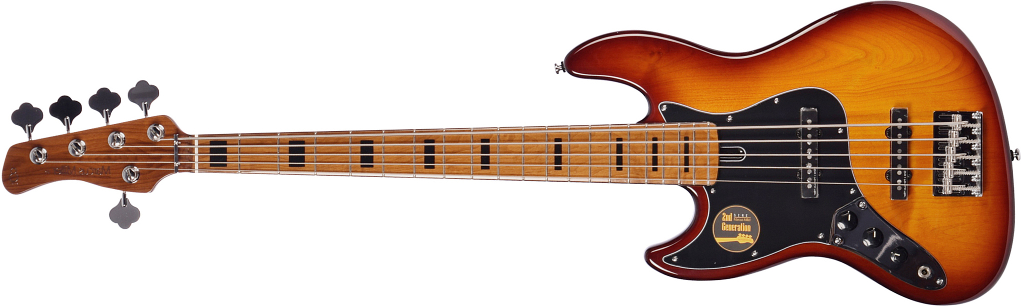 Sire Marcus Miller V5 Alder 5st Lh 5c Gaucher Mn - Tobacco Sunburst - Bajo eléctrico de cuerpo sólido - Main picture