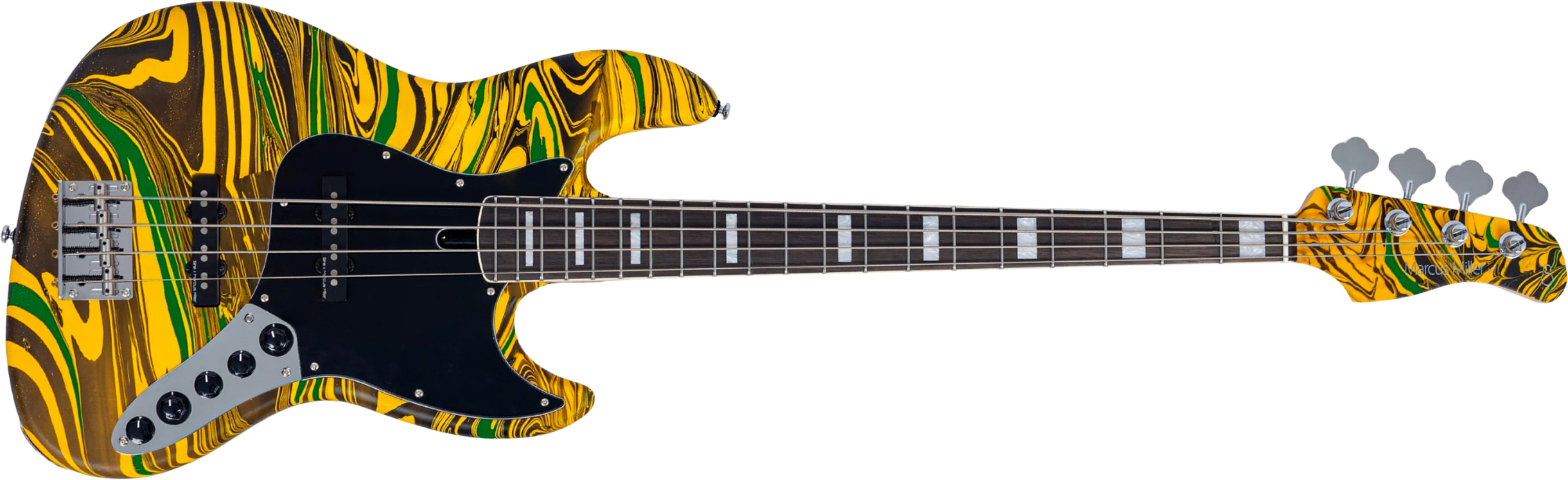 Sire Marcus Miller V7 Alder 2nd Gen 4st 4c Active Eb - Yellow Swirl - Bajo eléctrico de cuerpo sólido - Main picture