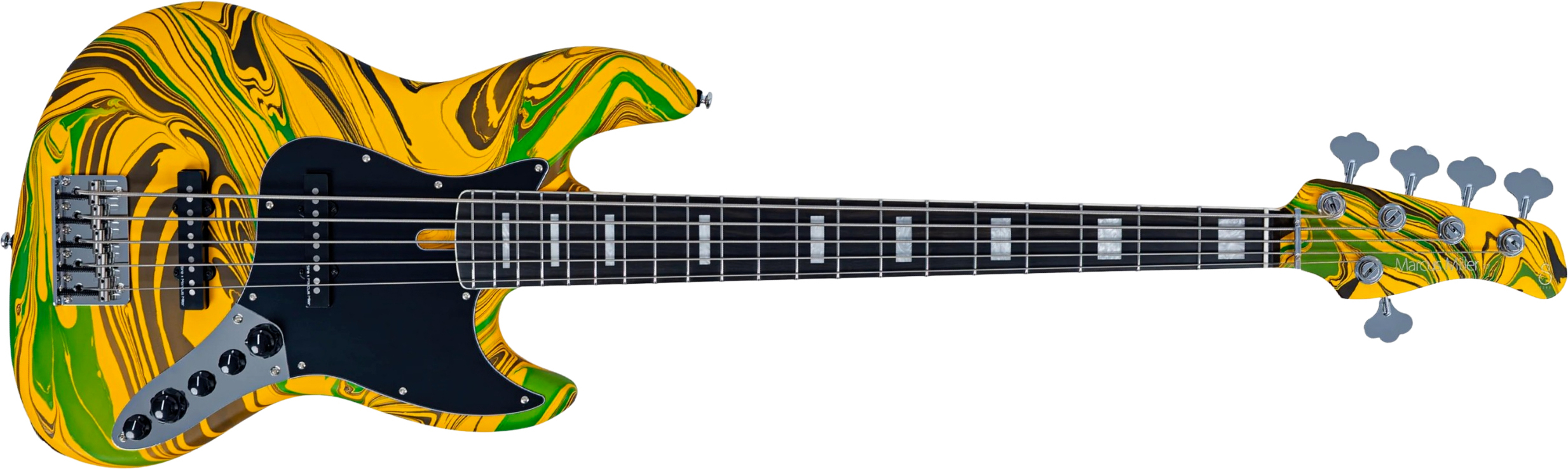 Sire Marcus Miller V7 Alder 2nd Gen 5st 5c Active Eb - Yellow Swirl - Bajo eléctrico de cuerpo sólido - Main picture