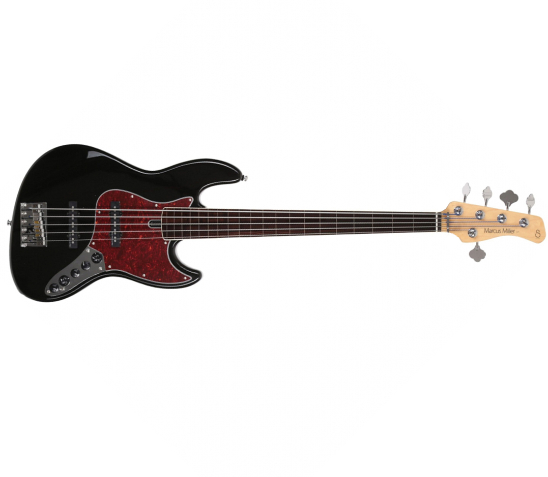 Sire Marcus Miller V7 Alder 5st Fretless 2nd Gen. 5c Eb Sans Housse - Black - Bajo eléctrico de cuerpo sólido - Main picture