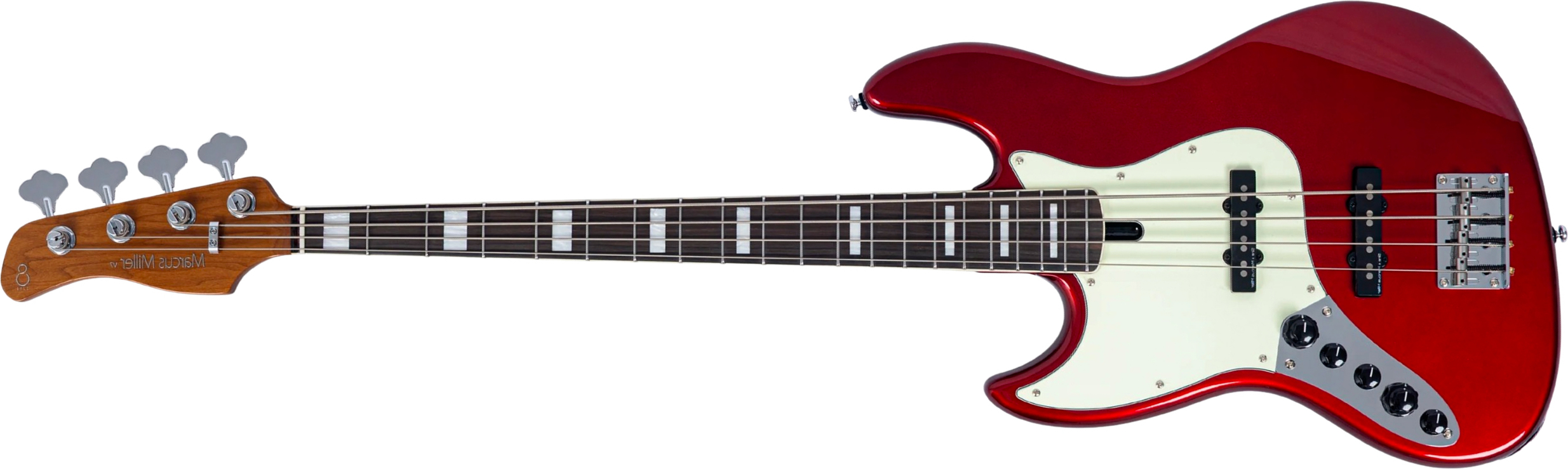 Sire Marcus Miller V7 Alder New Gen 4st Lh 4c Gaucher Active Eb - Candy Apple Red - Bajo eléctrico de cuerpo sólido - Main picture