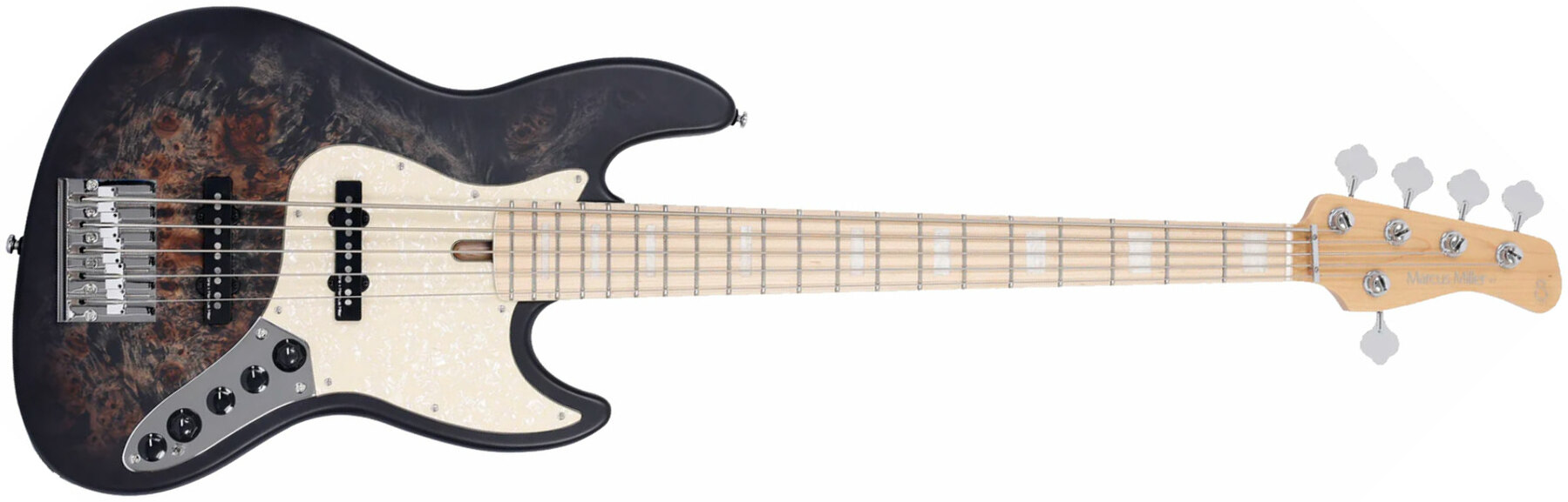 Sire Marcus Miller V7 Ash Reissue 5st 5c Active Mn - Transparent Black Satin - Bajo eléctrico de cuerpo sólido - Main picture