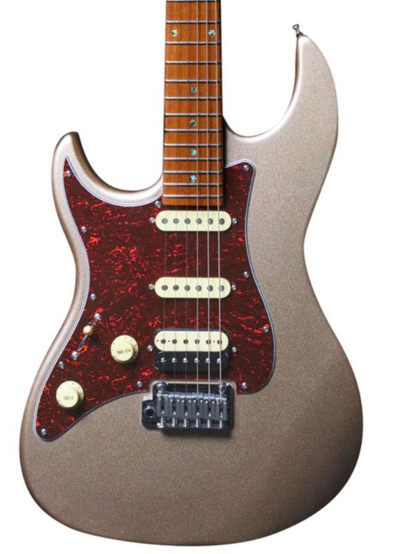 Guitarra eléctrica con forma de str. Sire Larry Carlton S7 LH - Champagne gold metal