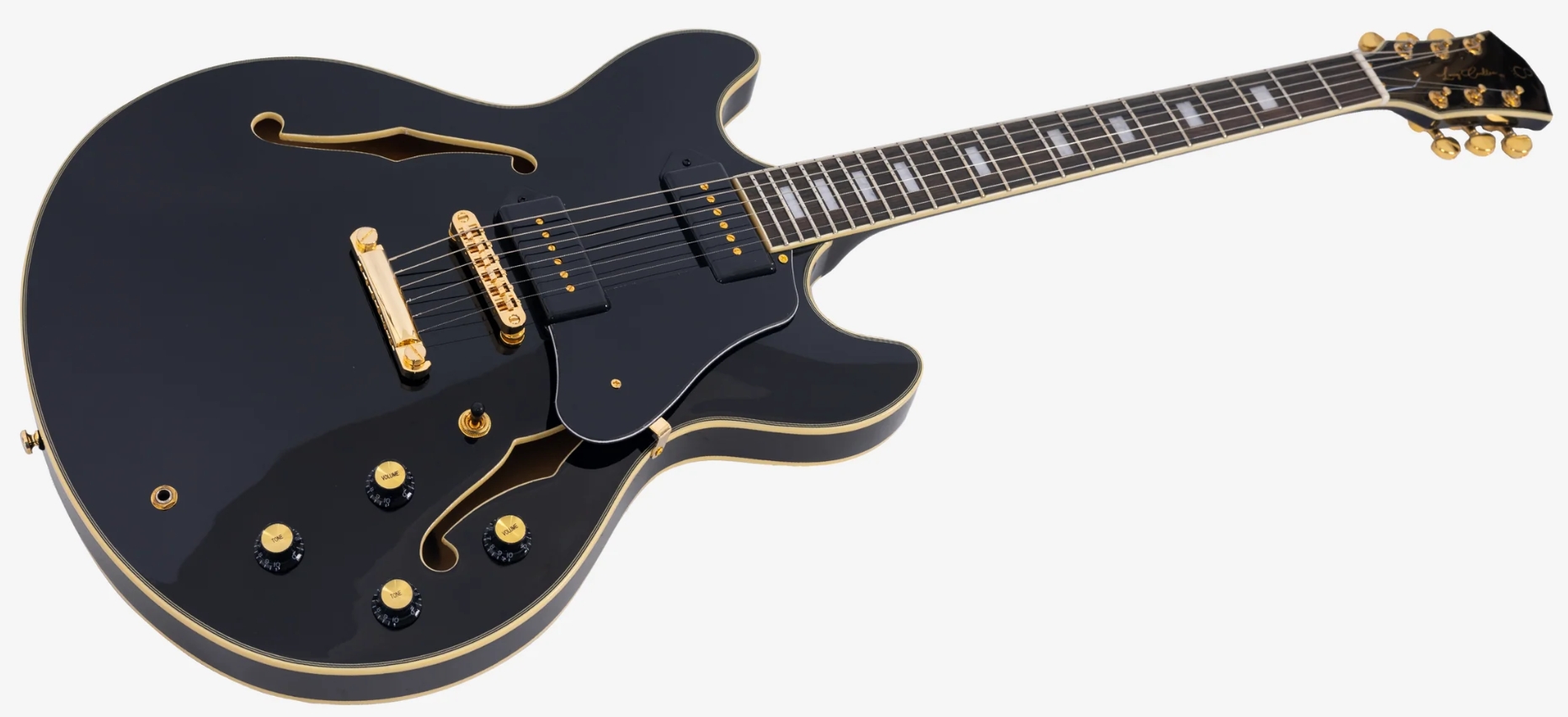 Sire Larry Carlton H7v Lh Signature Gaucher 2s P90 Ht Eb - Black - Guitarra eléctrica semi caja - Variation 2