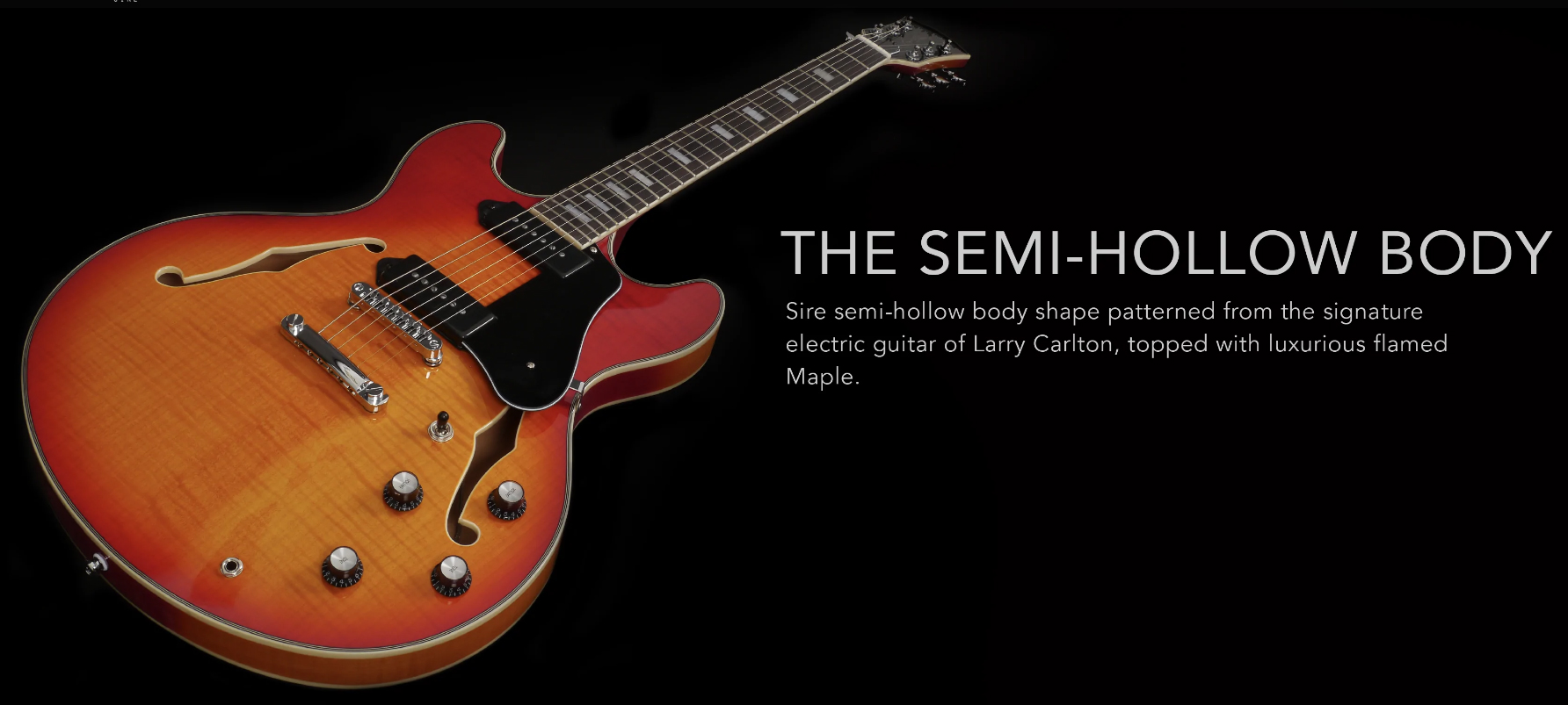 Sire Larry Carlton H7v Signature 2s P90 Ht Eb - Cherry Sunburst - Guitarra eléctrica semi caja - Variation 1
