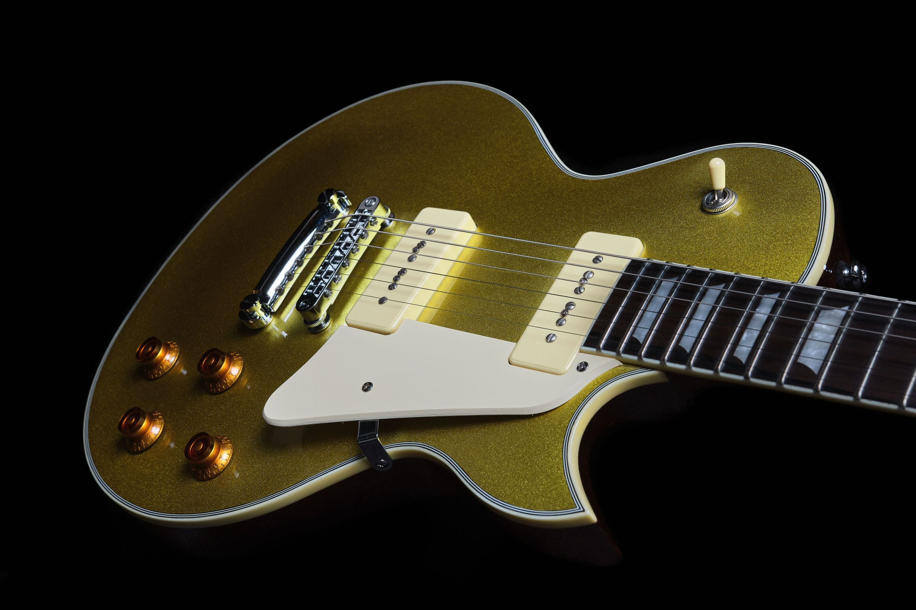Sire Larry Carlton L7v Signature 2s P90 Ht Eb - Gold Top - Guitarra eléctrica de corte único. - Variation 1