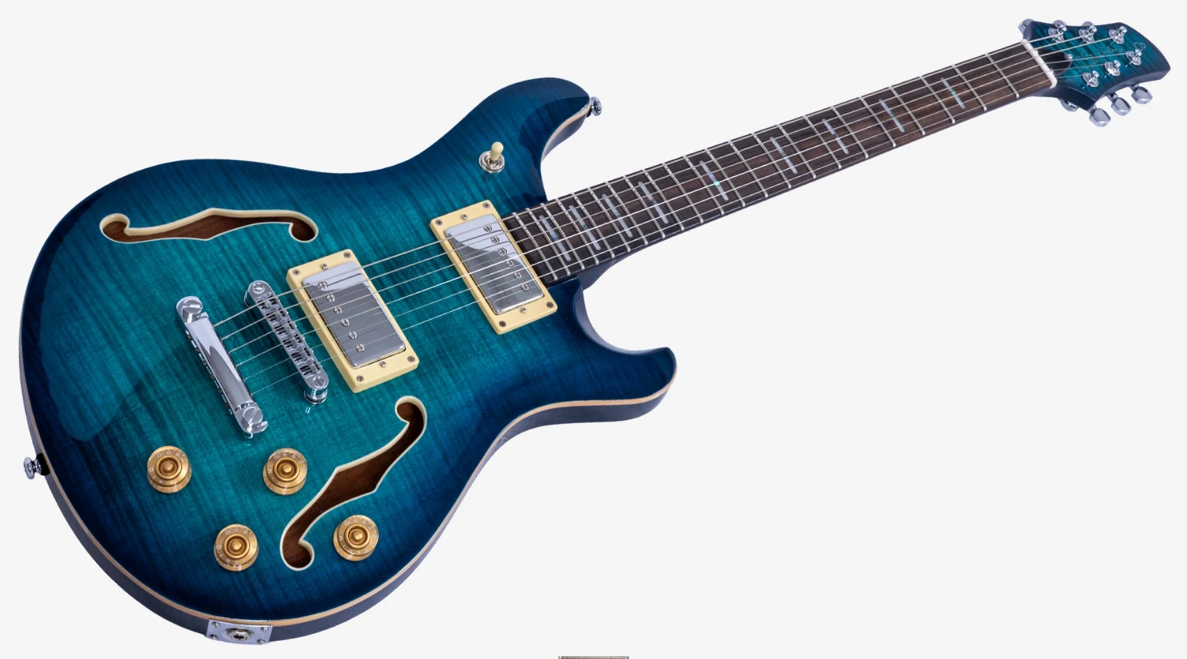 Sire Larry Carlton Q7 2h Ht Eb - Transparent Blue - Guitarra eléctrica semi caja - Variation 2