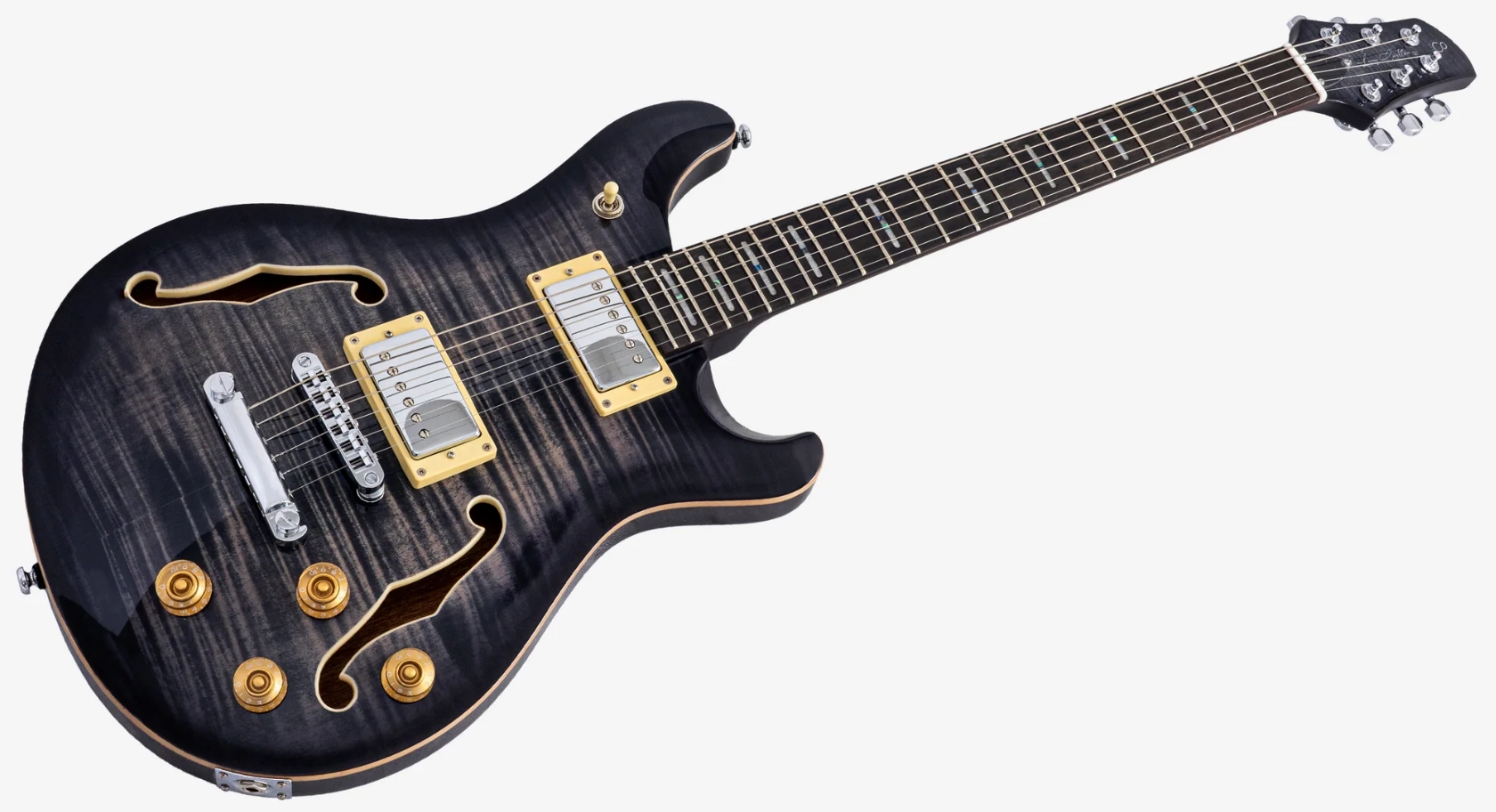 Sire Larry Carlton Q7 Hollow 2h Ht Eb - Transparent Black - Guitarra eléctrica semi caja - Variation 2