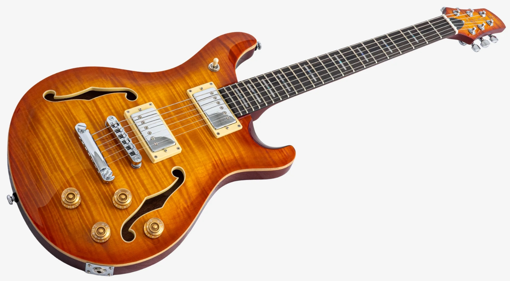 Sire Larry Carlton Q7 Hollow 2h Ht Eb - Amber Burst - Guitarra eléctrica semi caja - Variation 2