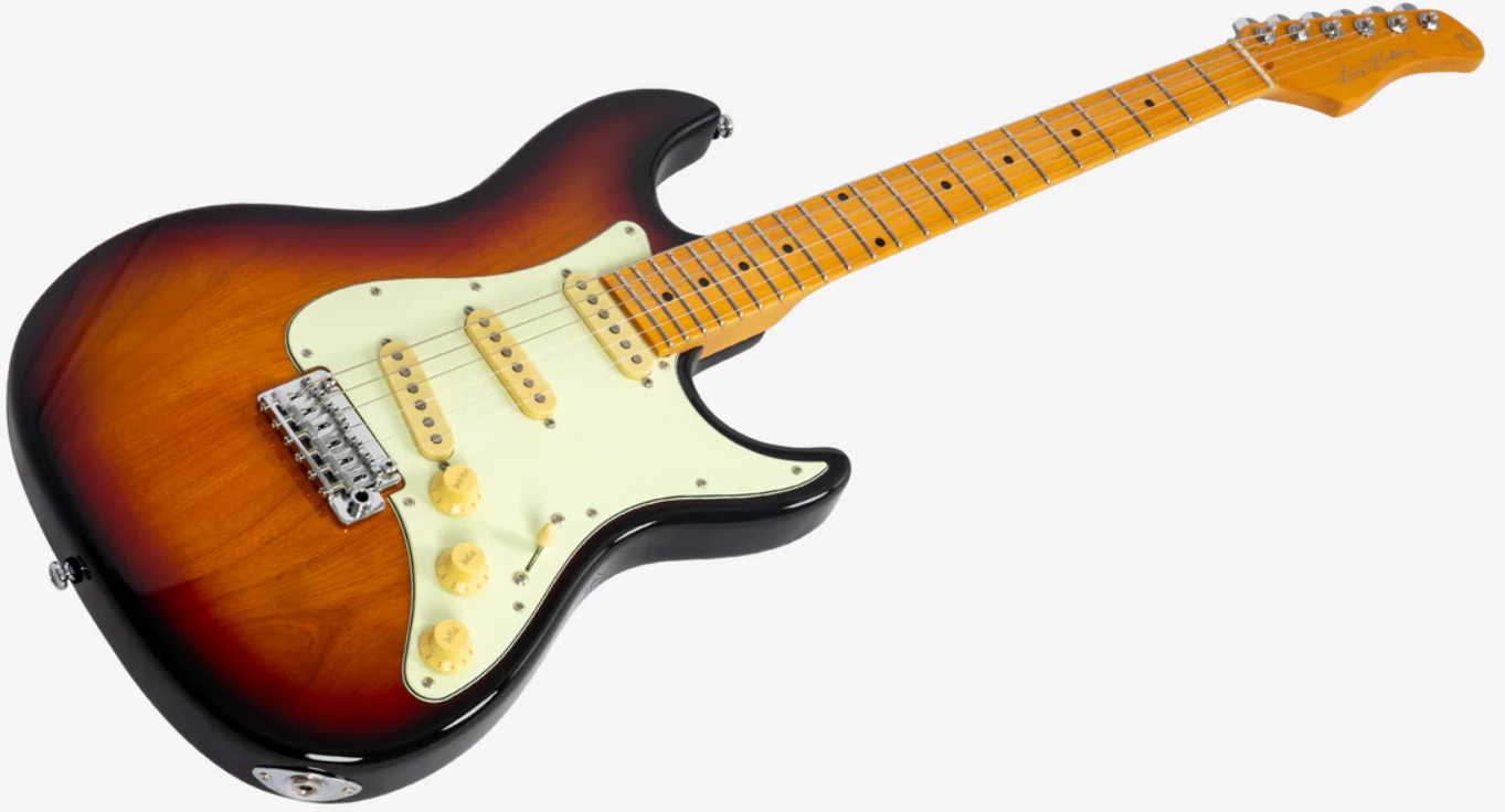 Sire Larry Carlton S7 Lh Gaucher New Gen 3s Trem Mn - 3 Tone Sunburst - Guitarra eléctrica con forma de str. - Variation 2