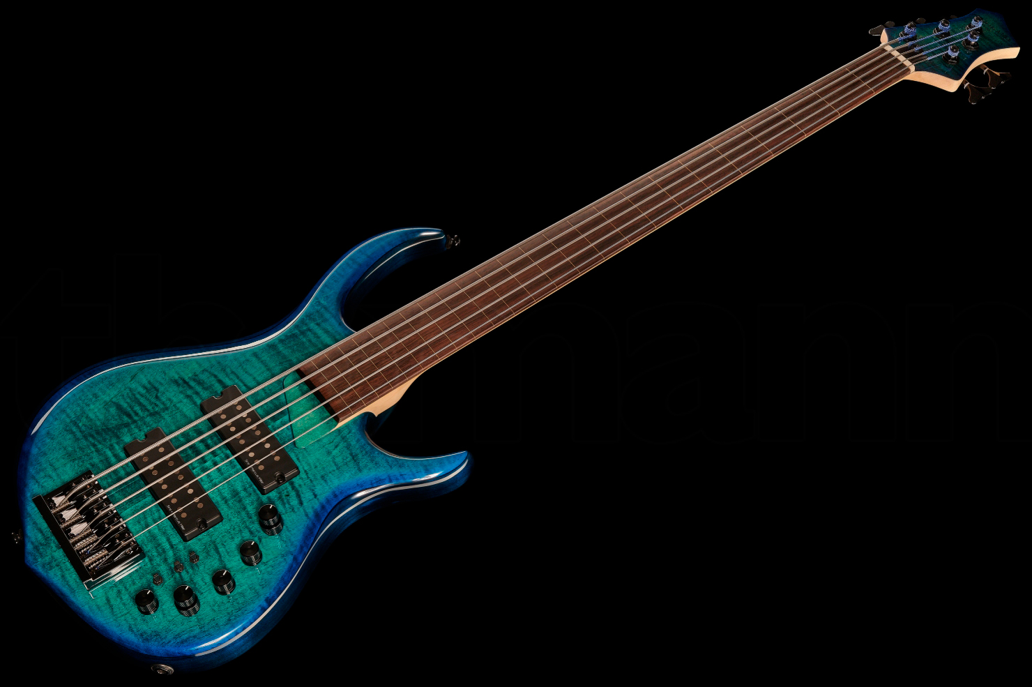 Sire Marcus Miller M5 Swamp Ash 5st Fl Fretless Active Eb - Transparent Blue - Bajo eléctrico de cuerpo sólido - Variation 1