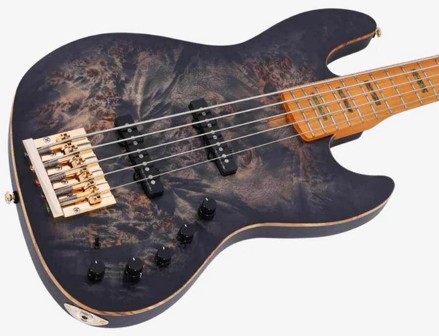 Sire Marcus Miller V10 5st 5c Active Mn - Transparent Black Satin - Bajo eléctrico de cuerpo sólido - Variation 2