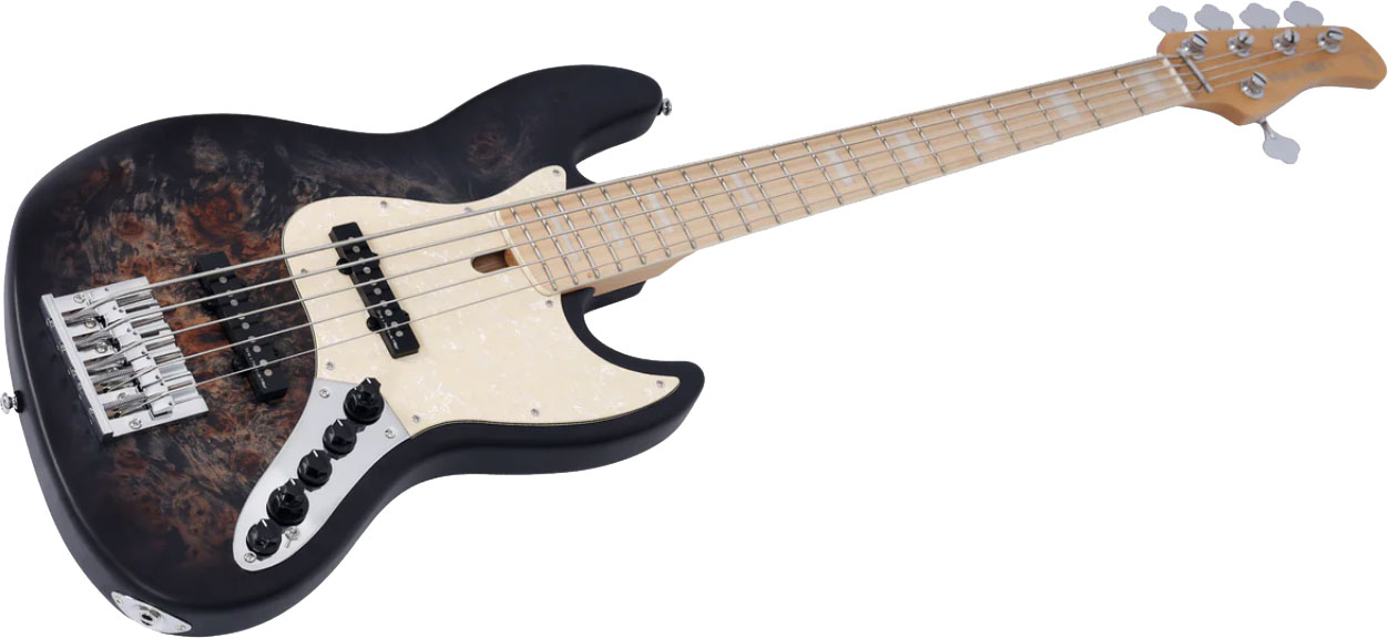 Sire Marcus Miller V7 Ash Reissue 5st 5c Active Mn - Transparent Black Satin - Bajo eléctrico de cuerpo sólido - Variation 2