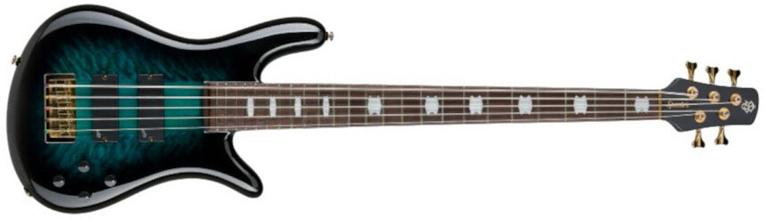 Spector Icon Ns-5 Neck-thru 5-cordes Rw - Black And Blue - Bajo eléctrico de cuerpo sólido - Main picture