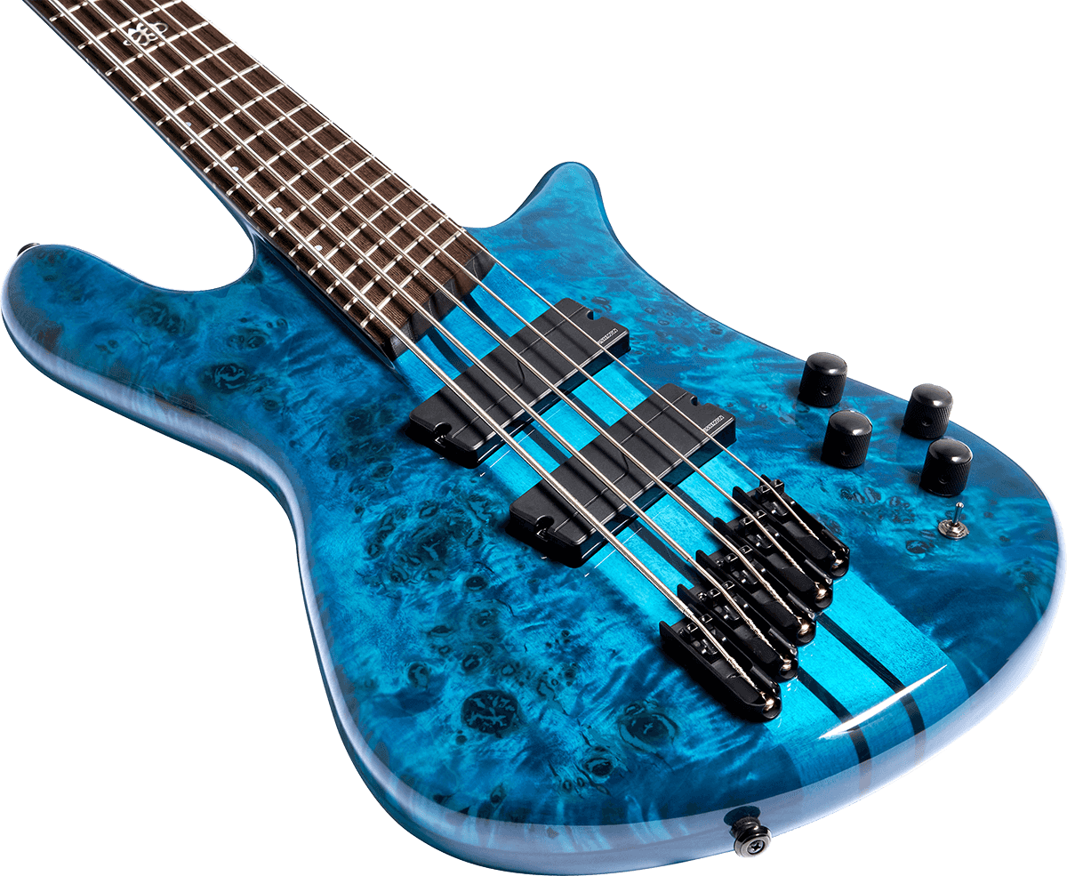 Spector Ns Dimension 5 Fishman We - Black & Blue Gloss - Bajo eléctrico de cuerpo sólido - Variation 2