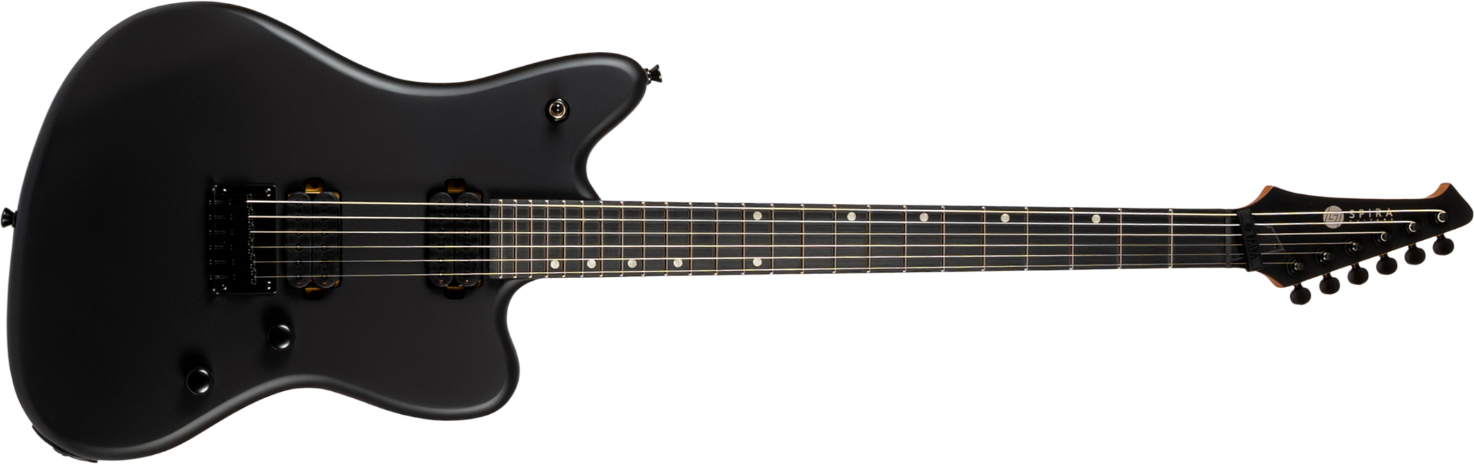 Spira Guitars J400 Mbk Baryton 2h Ht Eb - Black Satin - Guitarra eléctrica barítono - Main picture