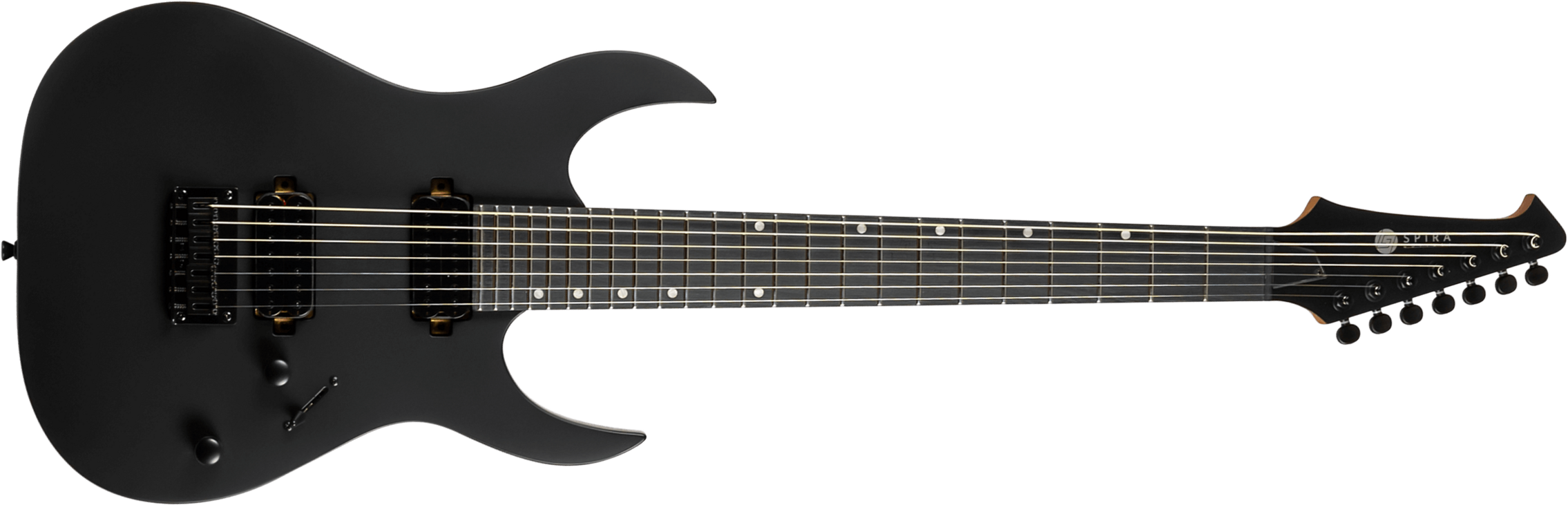 Spira Guitars S407 Mbk 7c Baryton 2h Ht Eb - Satin Black - Guitarra eléctrica barítono - Main picture