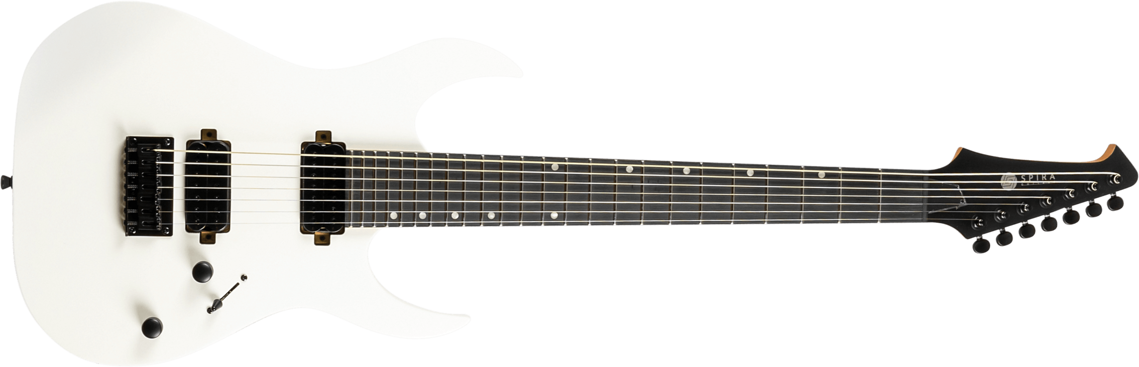 Spira Guitars S407 Mwh 7c Baryton 2h Ht Eb - Satin White - Guitarra eléctrica barítono - Main picture