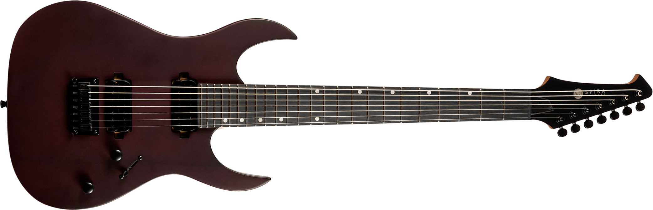 Spira Guitars S407 Mwr 7c Baryton 2h Ht Eb - Wine Red Satin - Guitarra eléctrica barítono - Main picture