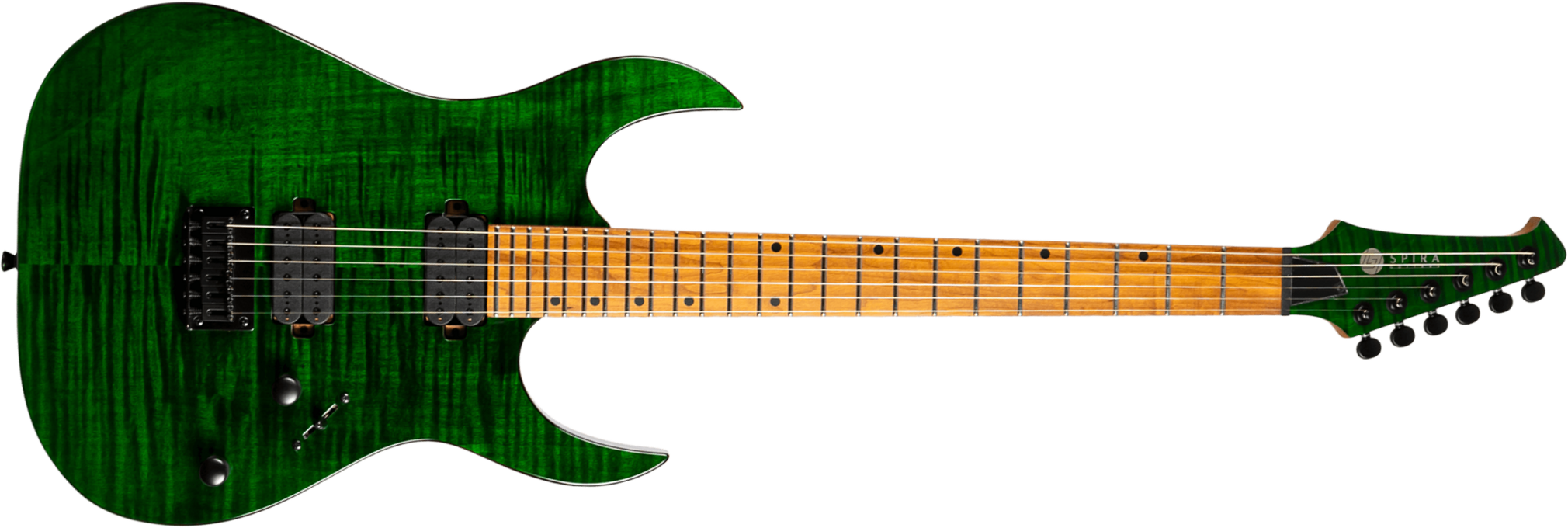 Spira Guitars S450 Tgr 2h Ht Mn - Trans Green - Guitarra electrica metalica - Main picture