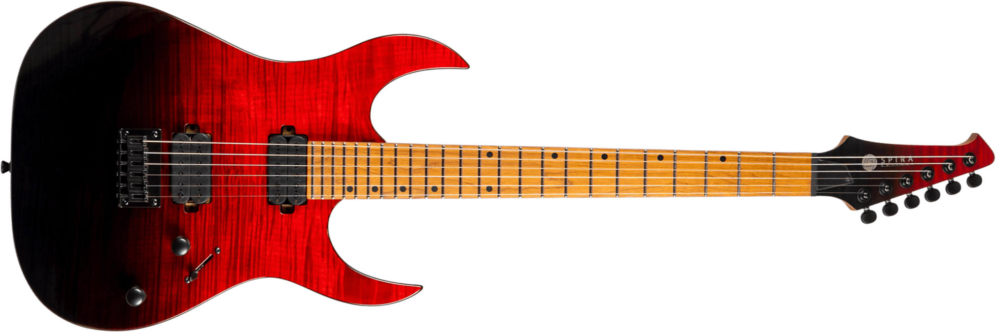 Spira Guitars S450 Trd 2h Ht Mn - Trans Red/black - Guitarra electrica metalica - Main picture