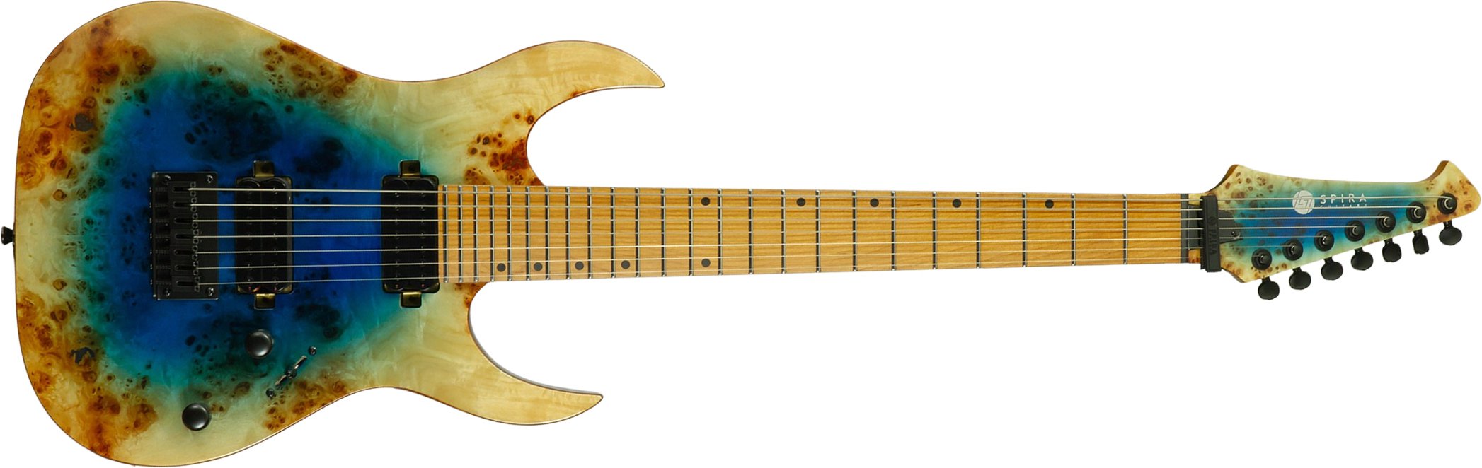 Spira Guitars S507 Pbs E Ltd 7c Baryton 2h Ht Mn - Fireburst - Guitarra eléctrica barítono - Main picture