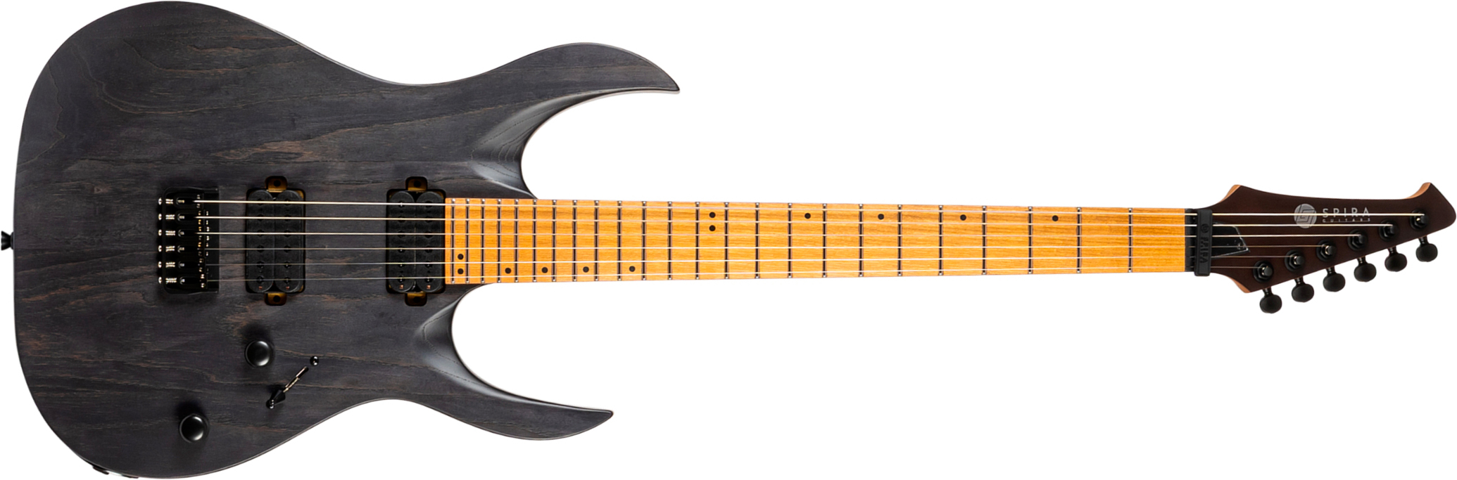Spira Guitars S600 Agy 2h Ht Eb - Stained Dark Grey - Guitarra eléctrica con forma de str. - Main picture