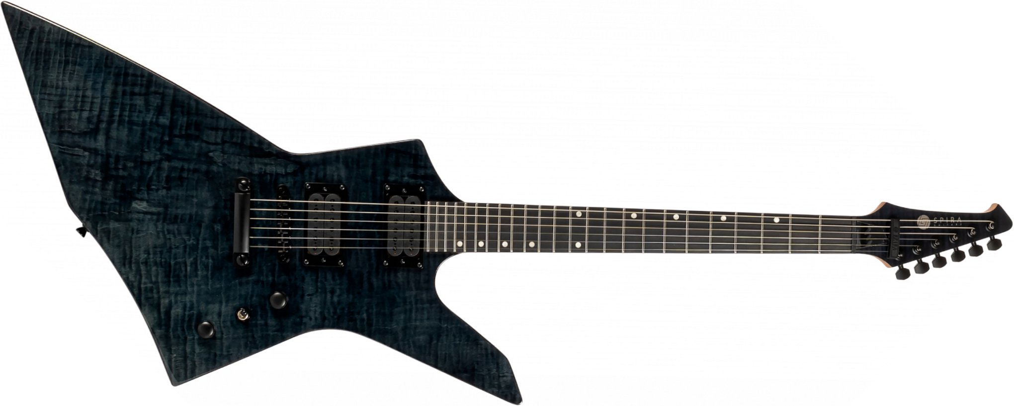 Spira Guitars T500 Tbk E 2h Ht Eb - Trans Black - Guitarra electrica metalica - Main picture