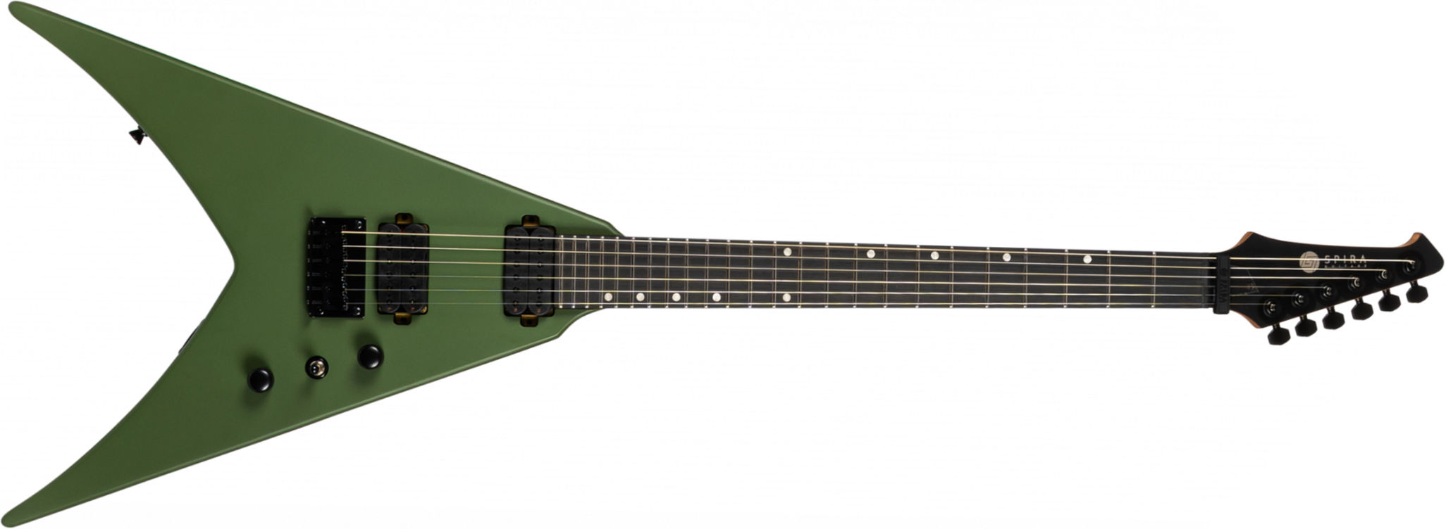 Spira Guitars V400 Mgr 2h Ht Eb - Satin Green - Guitarra electrica metalica - Main picture