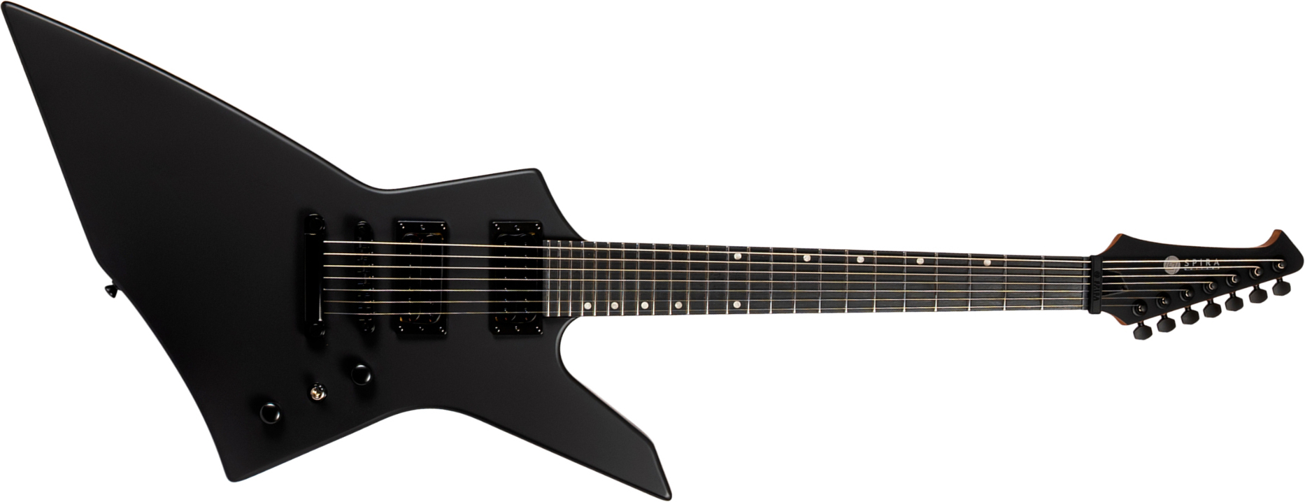 Spira Guitars X407 Mbk 7c 2h Ht Mn - Black Satin - Guitarra electrica metalica - Main picture