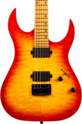 Guitarra eléctrica con forma de str. Spira guitars S-500 QFB - Fireburst
