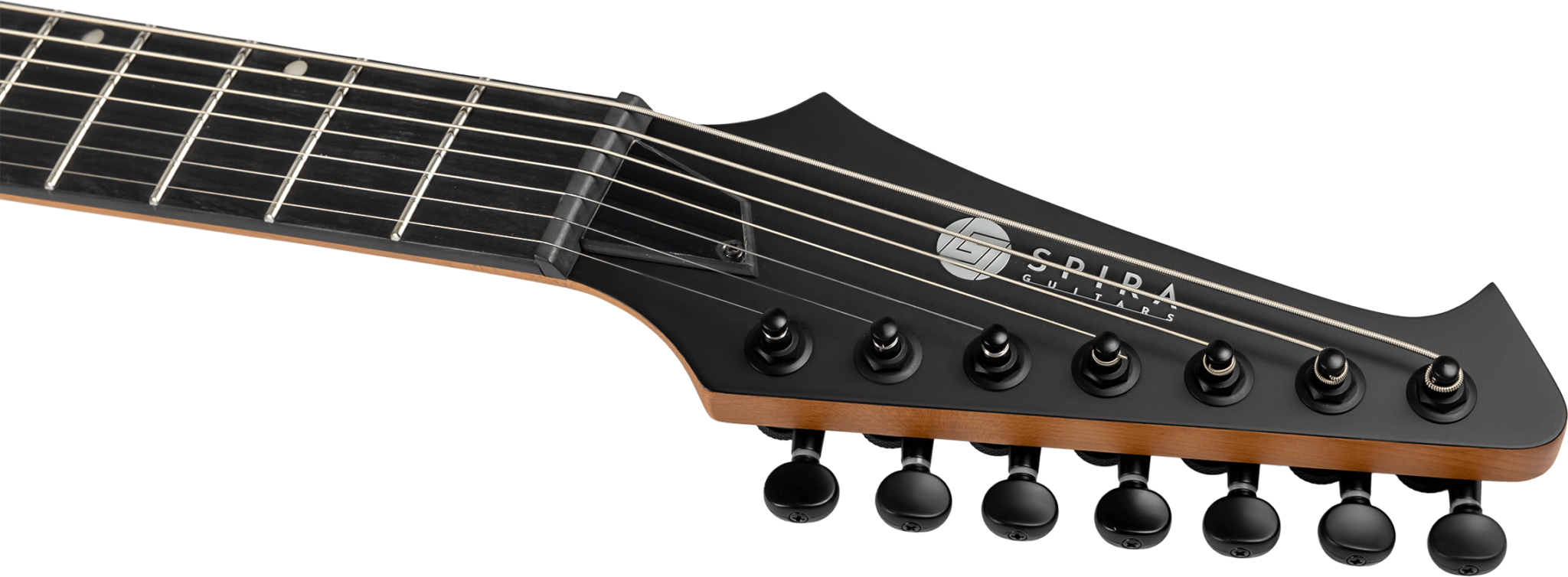 Spira Guitars S407 Mbk 7c Baryton 2h Ht Eb - Satin Black - Guitarra eléctrica barítono - Variation 4