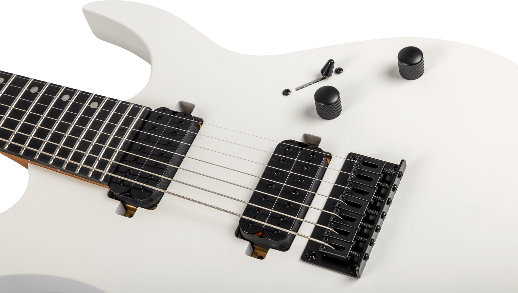 Spira Guitars S407 Mwh 7c Baryton 2h Ht Eb - Satin White - Guitarra eléctrica barítono - Variation 3