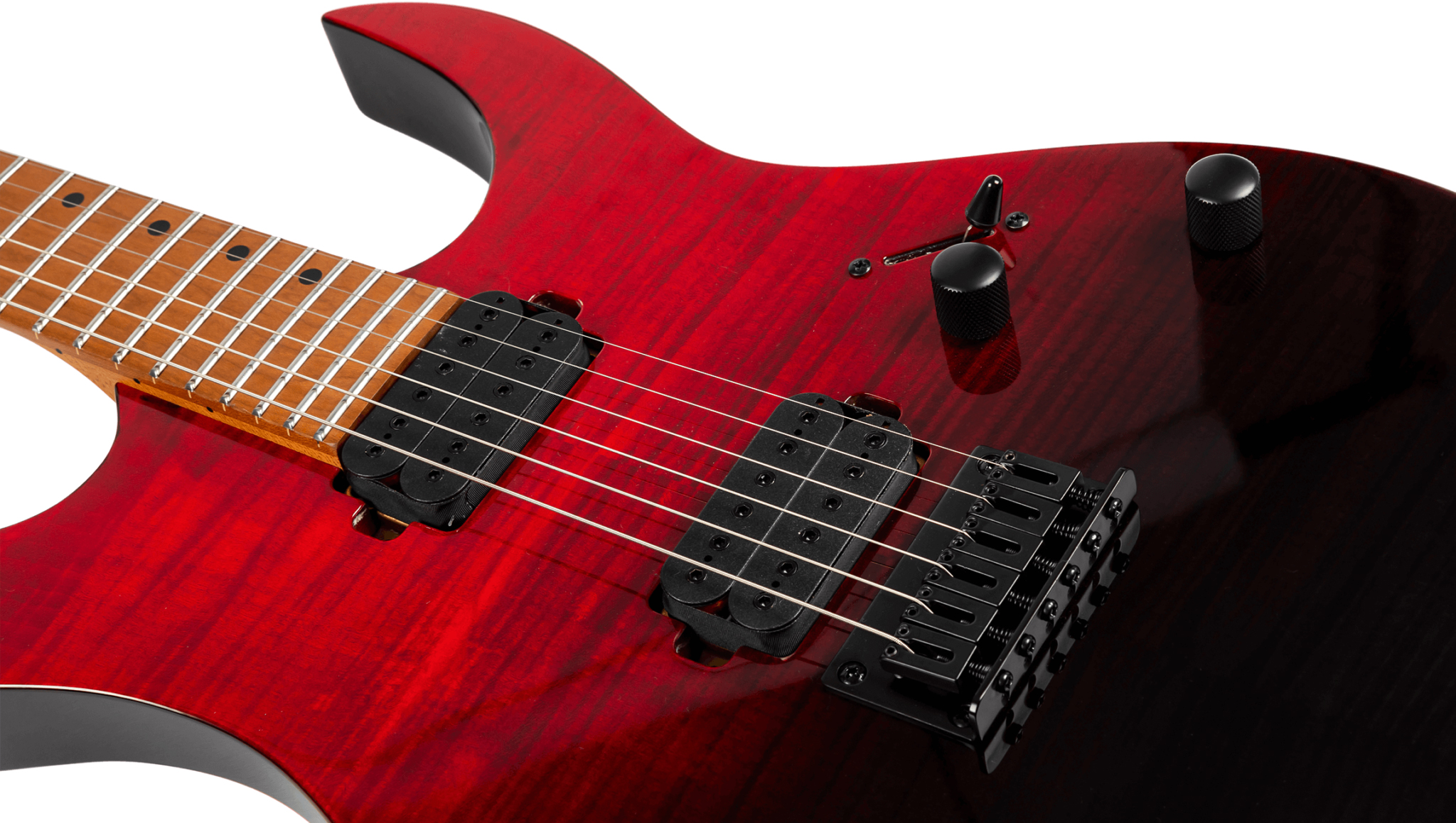 Spira Guitars S450 Trd 2h Ht Mn - Trans Red/black - Guitarra electrica metalica - Variation 3