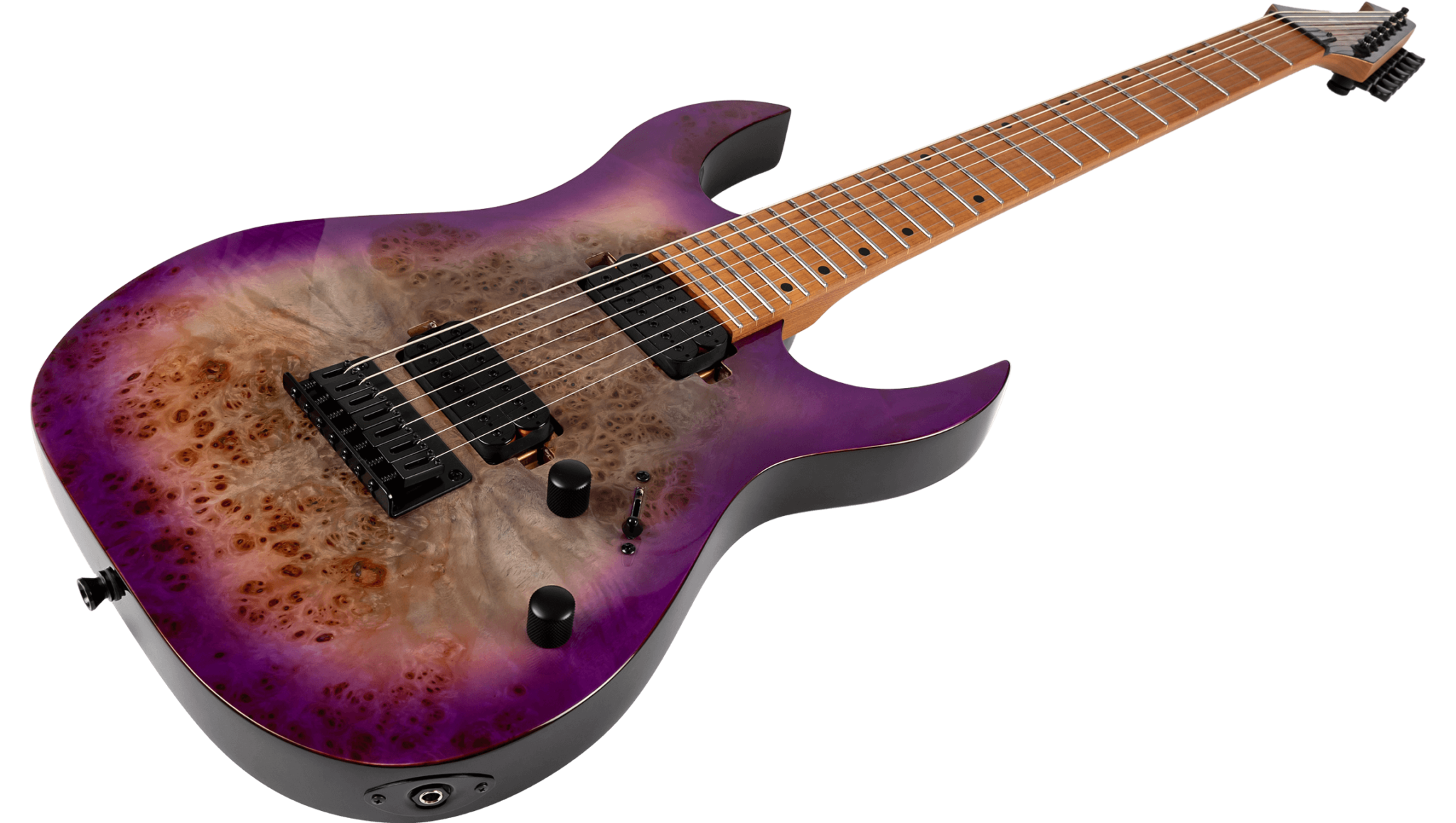 Spira Guitars S457 Tpp 7c Baritone 2h Ht Mn - Gloss Trans Purple - Guitarra eléctrica barítono - Variation 2