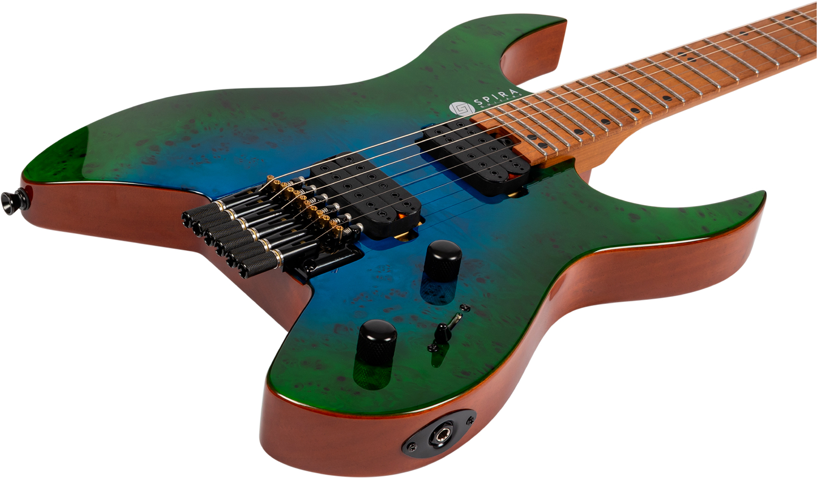 Spira Guitars S500 Gbr Headless 2h Ht Mn - Green & Blue - Guitarra eléctrica de doble corte - Variation 2
