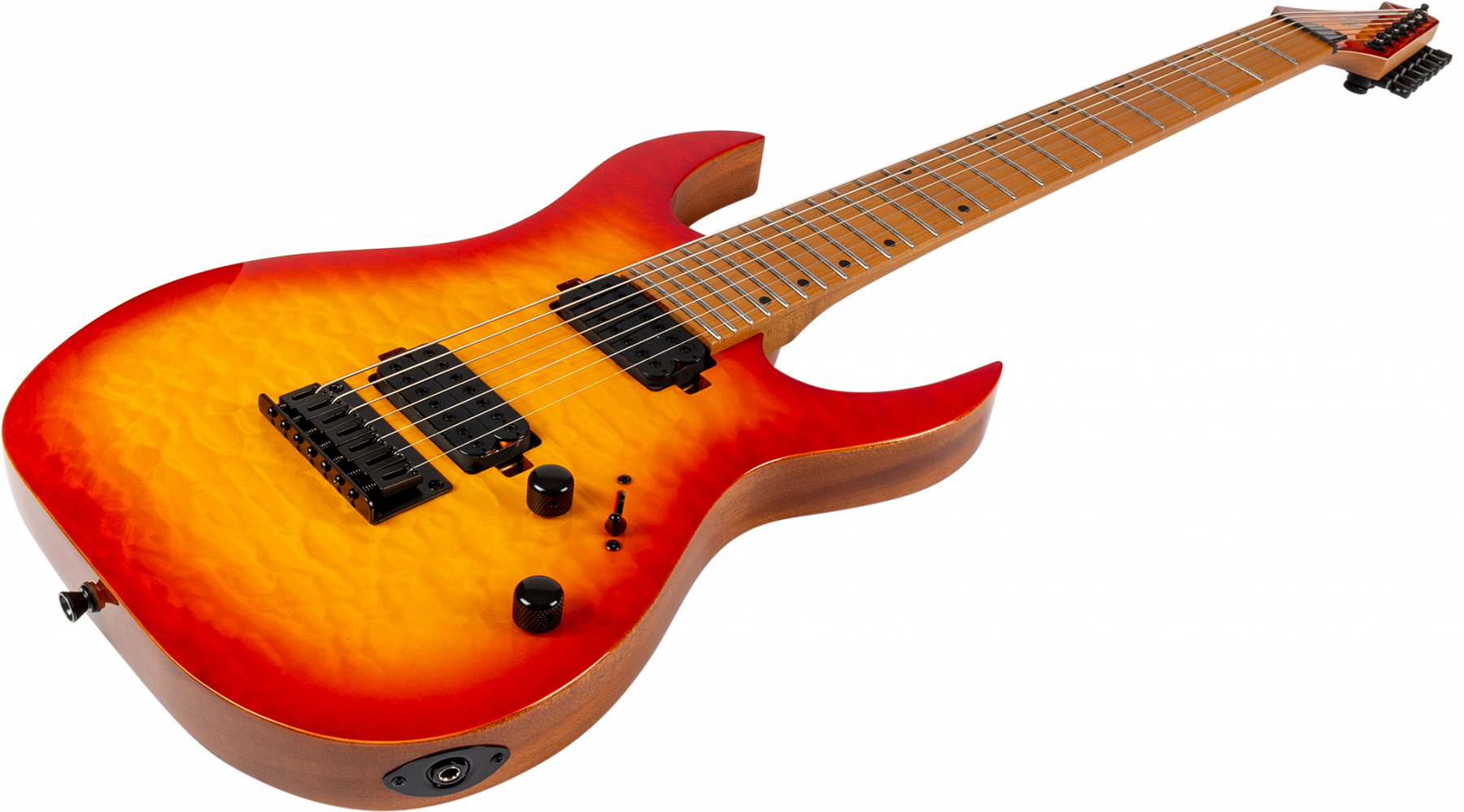 Spira Guitars S507 Qfb 7c Baritone 2h Ht Mn - Fireburst - Guitarra eléctrica barítono - Variation 2