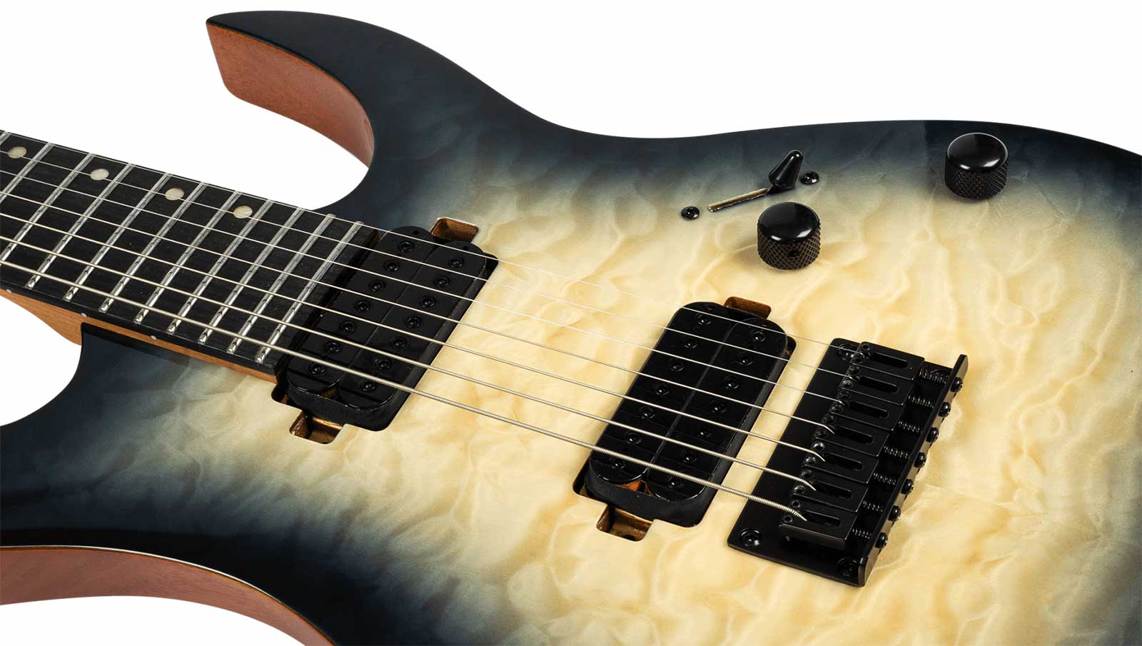 Spira Guitars S507 Qgy E 7c Baritone 2h Ht Eb - Trans Grey - Guitarra eléctrica de 7 cuerdas - Variation 4