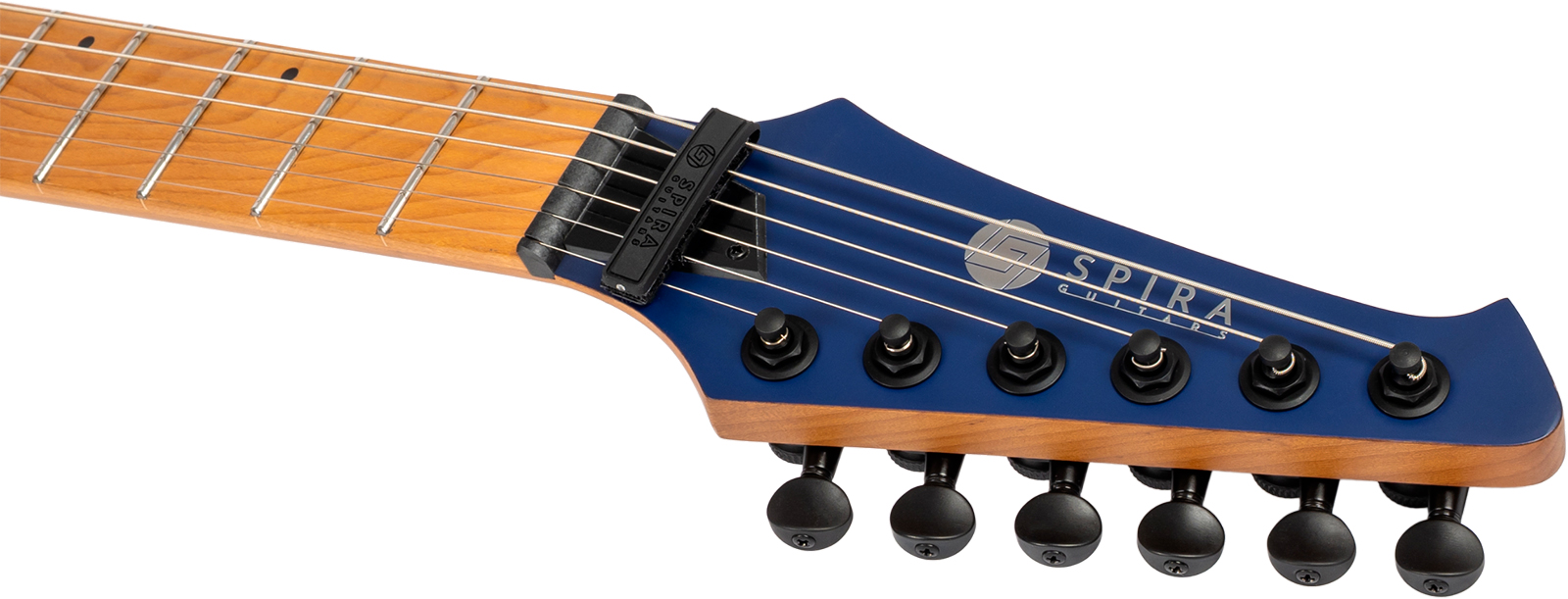 Spira Guitars S600 Abl 2h Ht Eb - Stained Blue - Guitarra eléctrica con forma de str. - Variation 4