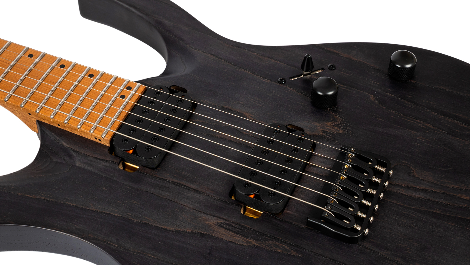Spira Guitars S600 Agy 2h Ht Eb - Stained Dark Grey - Guitarra eléctrica con forma de str. - Variation 3